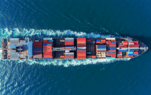 Loaded container ship aerial view - What's all this 'talk' about supply chain issues?